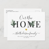 Onze nieuwe Home Moving aankondiging Briefkaart (Voorkant / Achterkant)