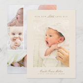 Onze Nieuwe Kleine Liefde Bug Collage Baby Aankond Feestdagenkaart (Voorkant / Achterkant)