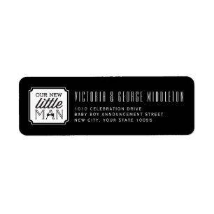 Onze Nieuwe Kleine Man Met Dasje Jongen Geboorteaa Etiket