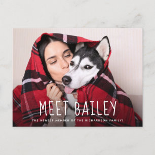 Onze nieuwe Pet Dog   Eenvoudige aankondiging foto