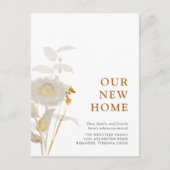 Onze nieuwe Thuisbloemen, bloemen en olievloeiing Aankondigingskaart (Voorkant)