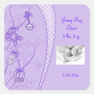 Onze nieuwe toevoeging in Paarse huiden Vierkante Sticker