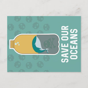 Onze oceanen opslaan // Bewustzijn van klimaatvera Feestdagenkaart