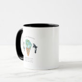 Onze oceanen reinigen | Waterverf Orca Whale Monog Mok (Voorkant links)