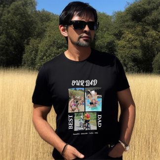 Onze Papa Beste Papa Fotocollage Personaliseer Vad T-shirt