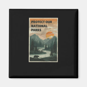 Onze parken beschermen - Nationale parken Usa stic Magneet