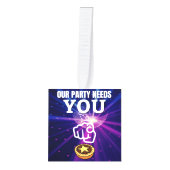 Onze partij heeft je nodig - gehakt taarten kubus ornament (Voorkant)