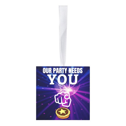 Onze partij heeft je nodig - gehakt taarten kubus ornament (Rechts)