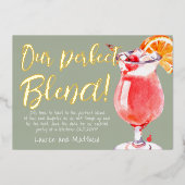 Onze perfecte grappige cocktail die de datum opsla folie uitnodiging (Voorkant)
