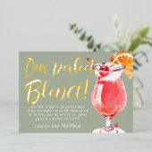 Onze perfecte grappige cocktail die de datum opsla folie uitnodiging (Staand Voorkant)