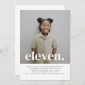 Onze Photo Invitation Anniversaire (Devant / Derrière)