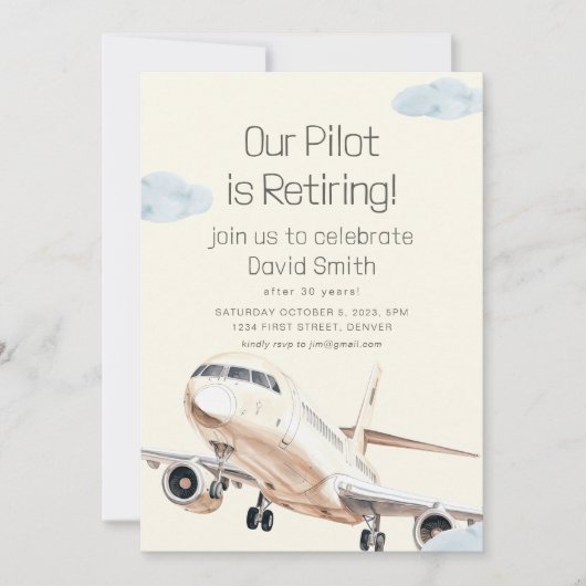 Onze piloot is Uitnodiging voor aftredende partije (Voorkant)
