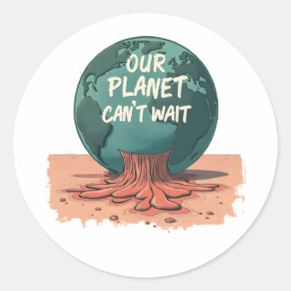 Onze planeet kan niet wachten – Klimaatactie Ronde Sticker