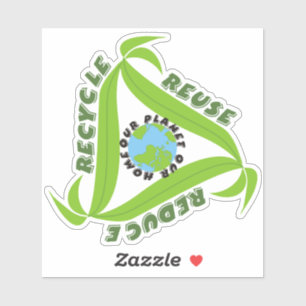 "Onze planeet, ons thuis" Recyclen, hergebruikt, r Sticker