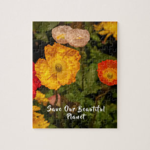 Onze prachtige planeet beschermen onze bloemen legpuzzel