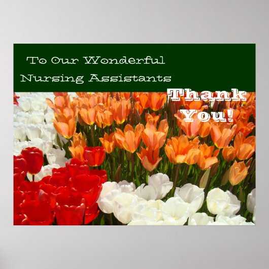 Onze prachtige verpleegassistenten posters Dank u  (Voorkant)