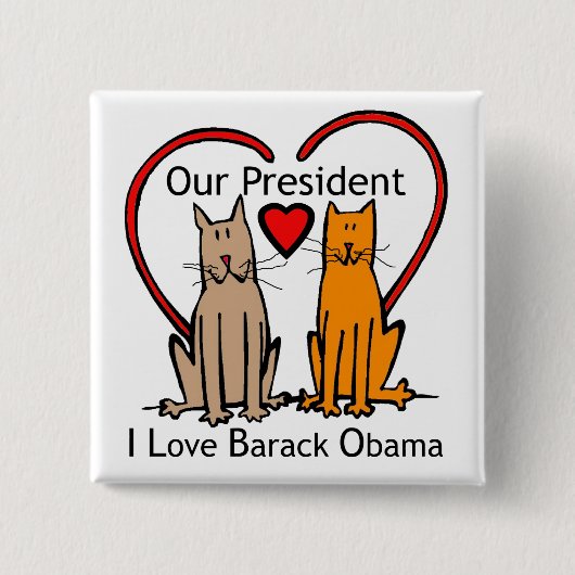 ONZE PRESIDENT VIERKANTE BUTTON 5,1 CM (Voorkant)