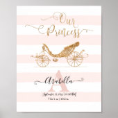Onze prinses Elegant Gold Blush Carriage Script Poster (Voorkant)