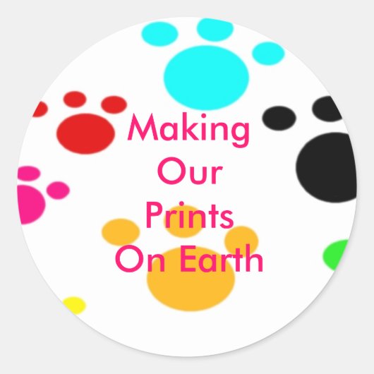 Onze Prints maken op aarde Sticker (Voorkant)