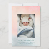 Onze Rainbow baby Border Foto baby Geboorte Aankondiging (Voorkant)