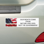 Onze rechten komen van God Bumpersticker (Op auto)