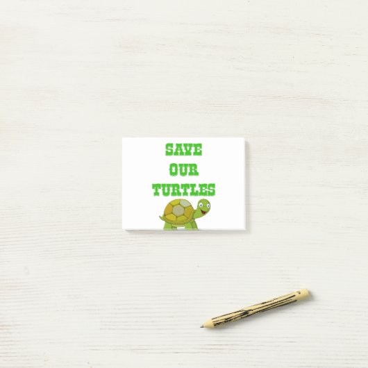 Onze schildpadden redden post-it® notes (Op bureau)