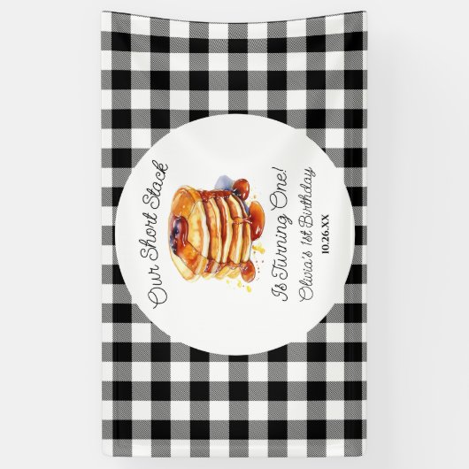 Onze Short Stack Pannenkoeken Ontbijt Verjaardagsf Spandoek (Verticaal)