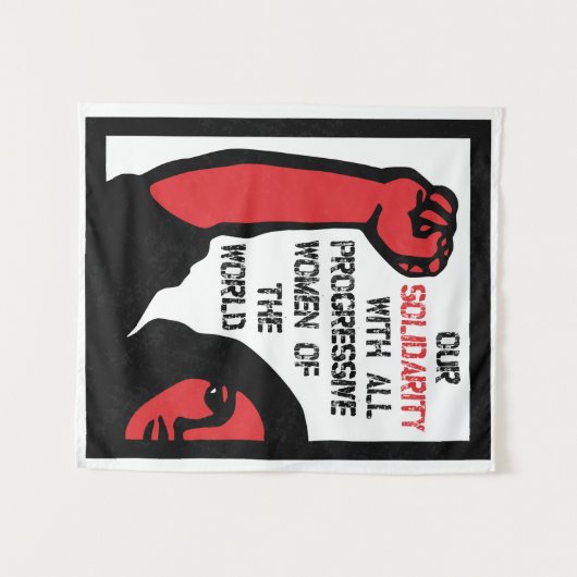 Onze solidariteit met alle progressieve vrouwen wandkleed (Voorkant (horizontaal))