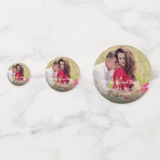 Onze speciale dag bruiloft foto confetti (Voorkanten)