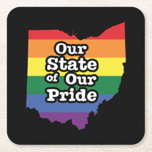 Onze staat van onze trots Ohio Vierkante Kartonnen Onderzetter