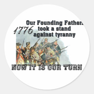 Onze stichtende vaders tegen tirannie ronde sticker