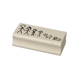 Onze Stick Figuren Familie Rubberstempel