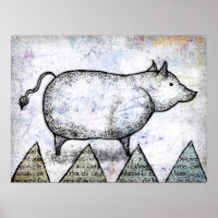 Onze Stoic Pig Poster Wall Art