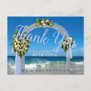 Onze Strand Bruiloft Bedankt Briefkaart