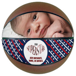 Onze superster rood, wit en blauw basketbal