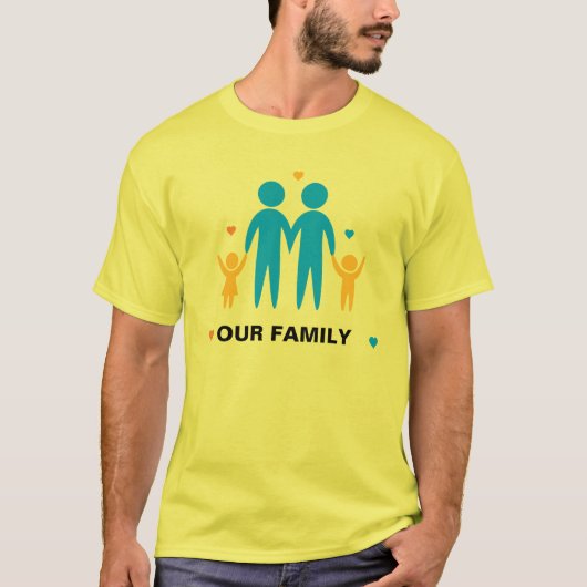 Onze T-shirt van het Paar van de Familie Vrolijke (Voorkant)