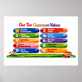 Onze Tien Klaswaarden – 24×36 Liggend Poster