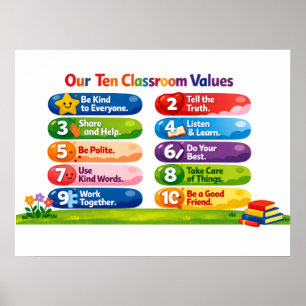 Onze tien klaswaarden poster
