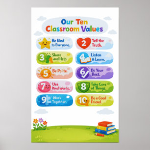 Onze tien klaswaarden poster