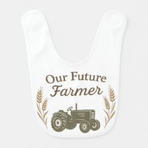 Onze toekomstige boer | Rustiek Boerderij Baby Bib