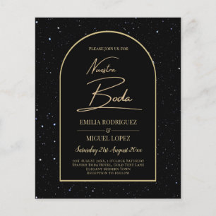 ONZE TROUW BLACK GOLD Starry Night UITNODIGING Flyer