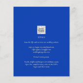 ONZE TROUW Blue Monochrome Bruiloft UITNODIGING (Achterkant)