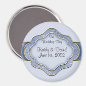 Onze trouwdag (blauw) magneet (Voorkant / Achterkant)