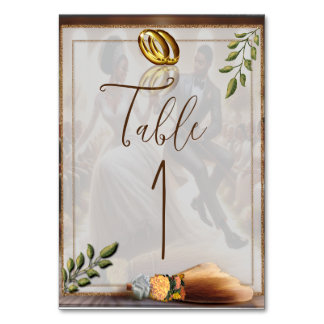 Onze trouwdag Bliss tafel nummer Kaart