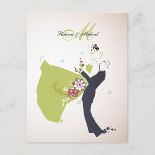Onze trouwdag - Bride & Groom met Monogram Kaart