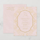 Onze Trouwdag Gouden Lijst Spaans Huwelijks UITNOD (Voorkant / Achterkant)