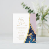 Onze Trouwdag Gouden Tekst AGATE Trouw UITNODIGING (Staand voorkant)