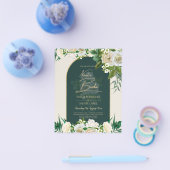 ONZE TROUWdag Groene Gouden Witte Rozen Winter UIT Flyer (Enkel)