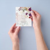 ONZE TROUWDAg Plum Herfst Bloemen Spaans Huwelijk Flyer (Hand)