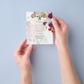 ONZE TROUWDAg Plum Herfst Bloemen Spaans Huwelijk Flyer (Hand)